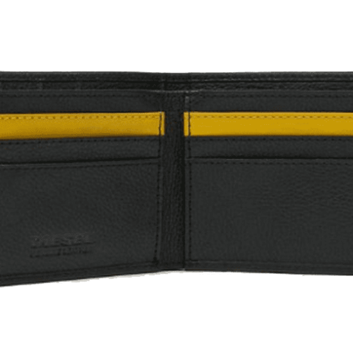 Diesel Cow Leather men's wallet black/yellow