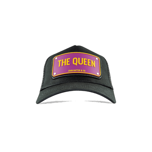 The queen Γυναικείο Μαύρο jockey καπέλο με rubber patch - John Hatter & Co