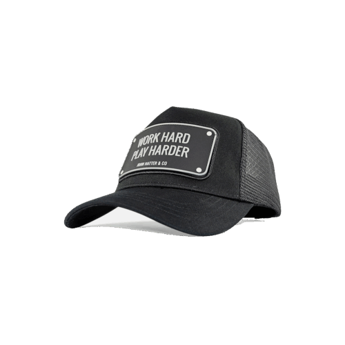 Alternative view of Work hard play harder Jockey καπέλο με rubber patch - John Hatter & Co