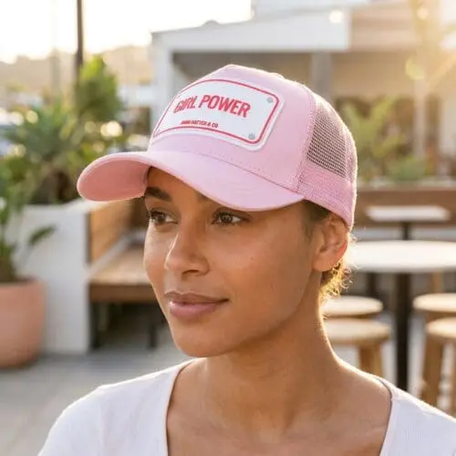 Alternative view of Girl Power Ροζ jockey καπέλο με rubber patch - John Hatter & Co
