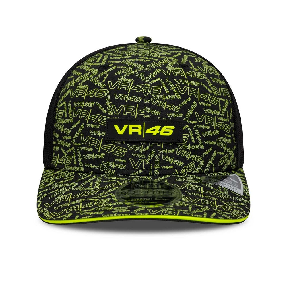 VR46 All Over Print Black 9SEVENTY Stretch Snap Cap 3 VR46 All Over Print Black 9SEVENTY Stretch Snap Cap 2