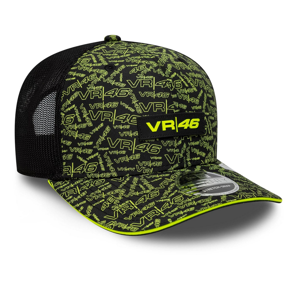 VR46 All Over Print Black 9SEVENTY Stretch Snap Cap 2 VR46 All Over Print Black 9SEVENTY Stretch Snap Cap 1