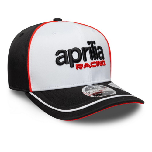 Aprilia Logo White 9SEVENTY Stretch Snap Cap 8
