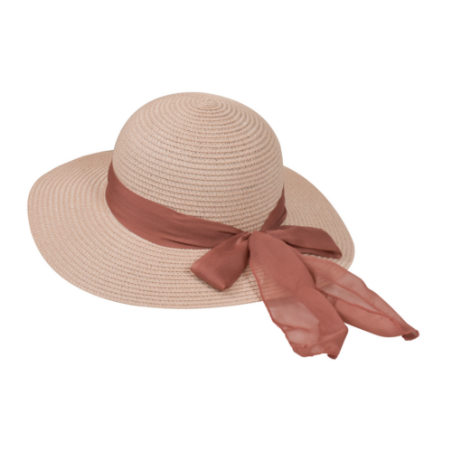 Μονόχρωμο καπέλο με χρωματιστή κορδέλα