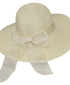 Πλατύγυρο καπέλο με λινή κορδέλα