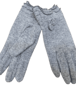 Γάντια μάλλινα γυναικεία με φιογκάκι