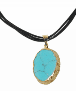 Μενταγιόν με οβάλ πέτρα πάστα