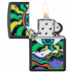 Alternative view of Black Light Eye Design Zippo