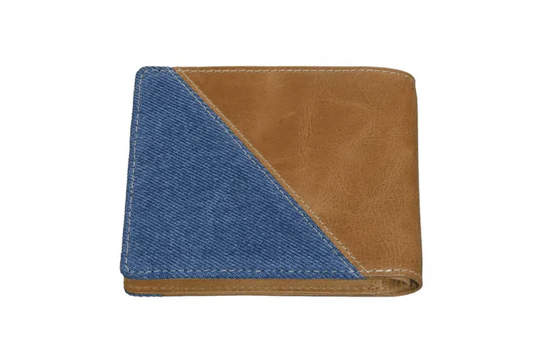 Zippo Mens Wallet Denim Blue Tan 2 Zippo Mens Wallet Denim Blue Tan 1