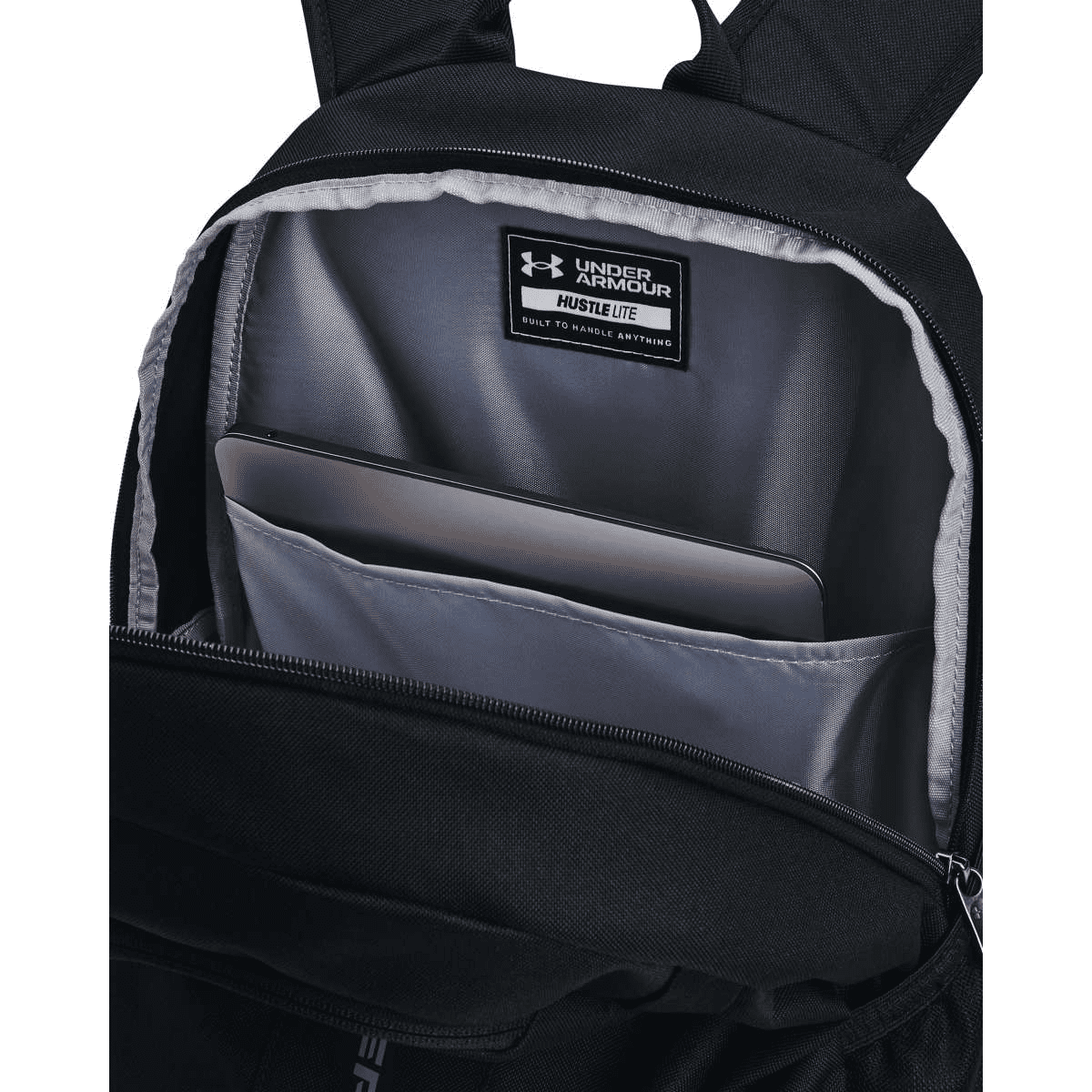 Under Armour Hustle Lite Backpack Black-PitchGrey φωτογραφία