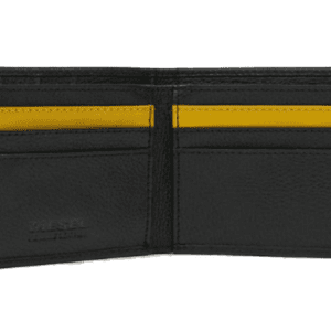 Diesel Cow Leather men's wallet black/yellow