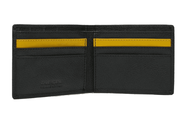 Diesel Cow Leather men's wallet black/yellow