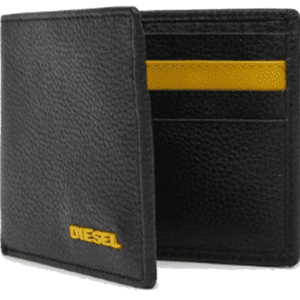 Diesel Cow Leather men's wallet black/yellow