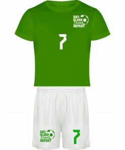 για ηλικίες από 4 έως και 16 ετών από 100% πικέ πολυεστέρα 130g/m². Συμβουλευτείτε το μεγεθολόγιο στην γκαλερί φωτογραφιών του προϊόντος. Κοντά μανίκια, πλαϊνές ραφές, μανικοκόλληση, στρογγυλή λαιμόκοψη και γρήγορο στέγνωμα. Δυνατότητα προσθήκης του ονόματος σας ( προσθέστε το στα σχόλια της παραγγελίας σας – απαιτείται πληρωμή με κάρτα). Αναπνέον ύφασμα, τεχνικό μπλουζάκι και σορτς με κορδόνια σύσφιξης, εξαιρετική ποιότητα κατασκευής.