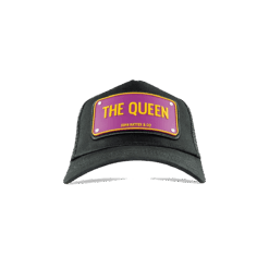 The queen Γυναικείο Μαύρο jockey καπέλο με rubber patch - John Hatter & Co