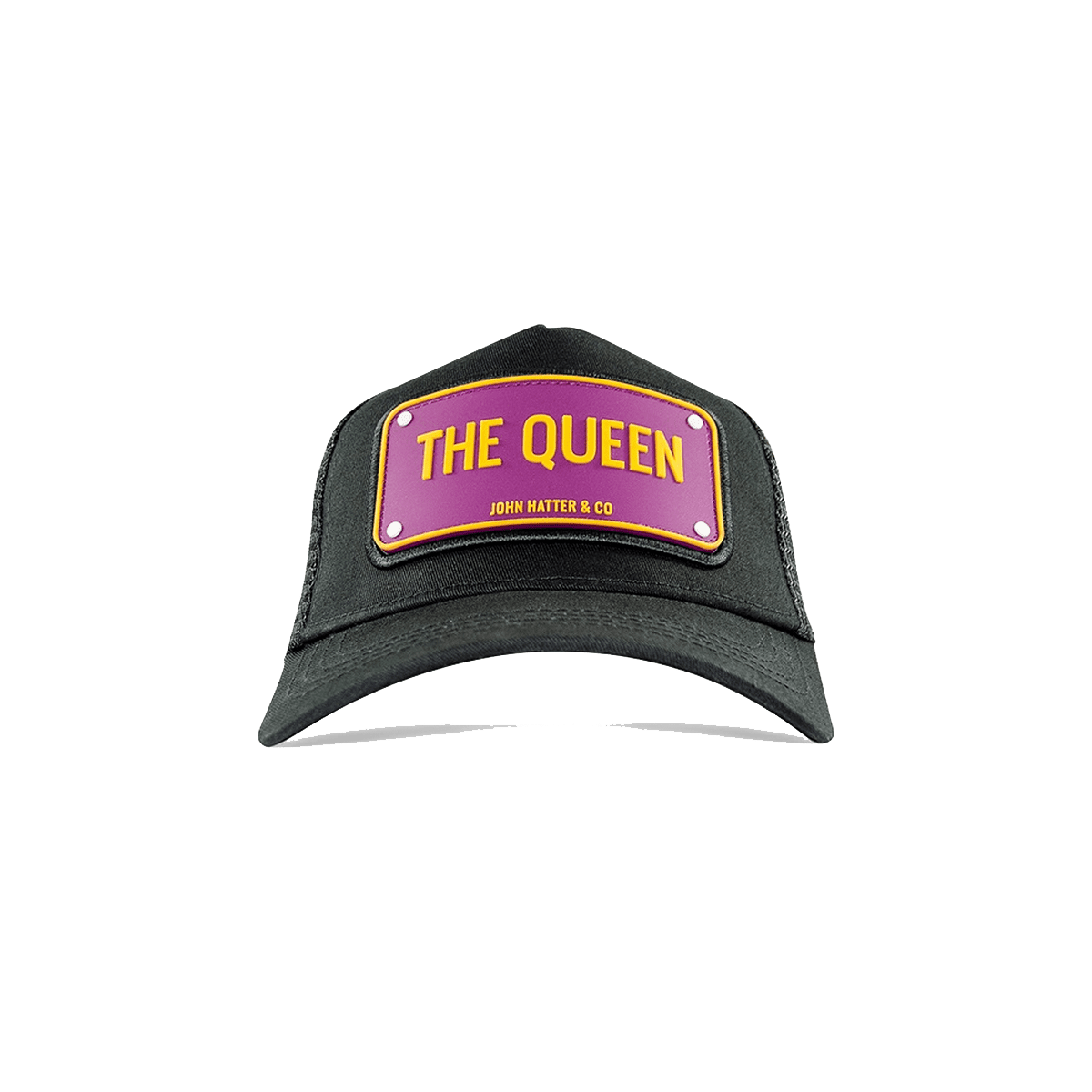 The queen Γυναικείο Μαύρο jockey καπέλο με rubber patch - John Hatter & Co