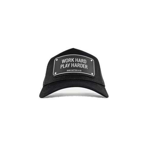 Work hard play harder Jockey καπέλο με rubber patch - John Hatter & Co