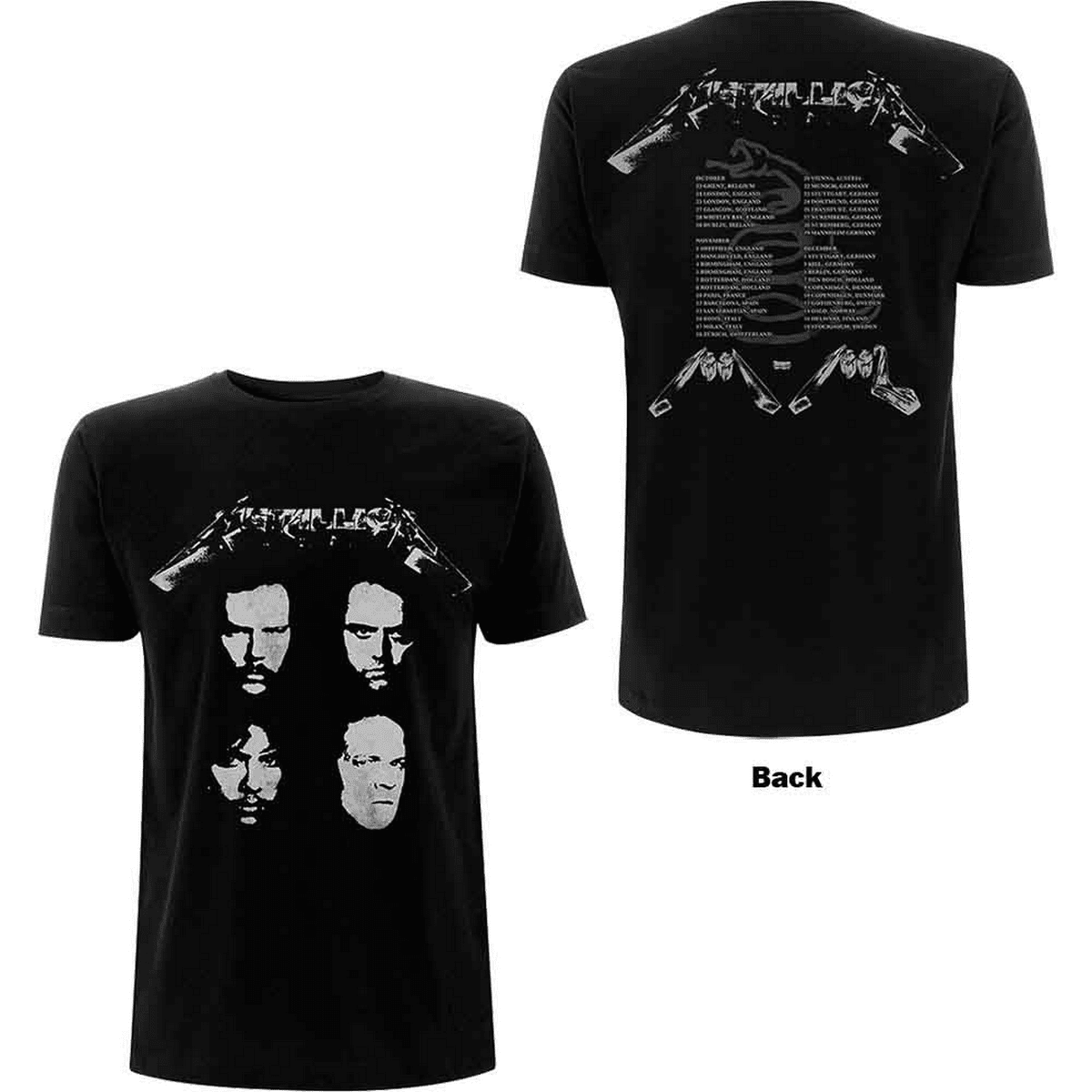 ROCK OFF Κοντομάνικη μπλούζα Metallica 4 faces