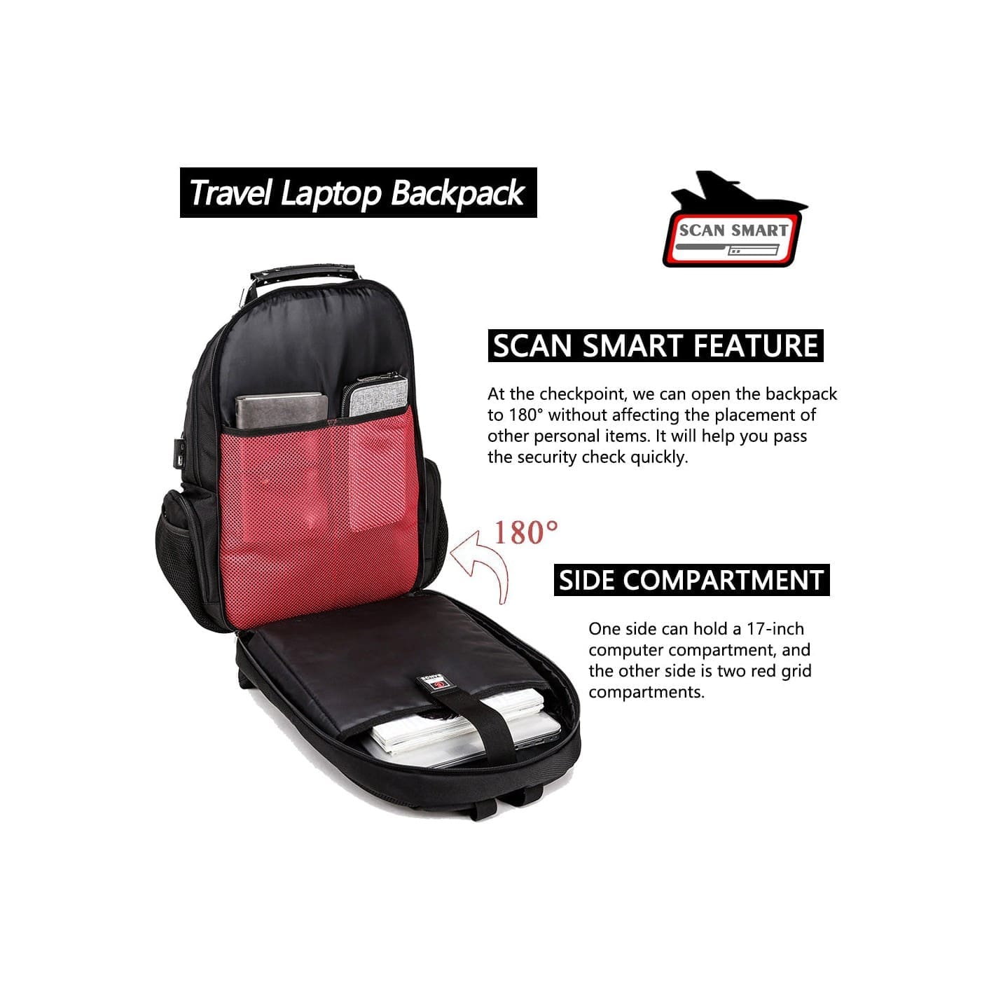 Μεγάλο Backpack 17,3'' Heavy Duty Travel Bange 1901 μαύρο φωτογραφία