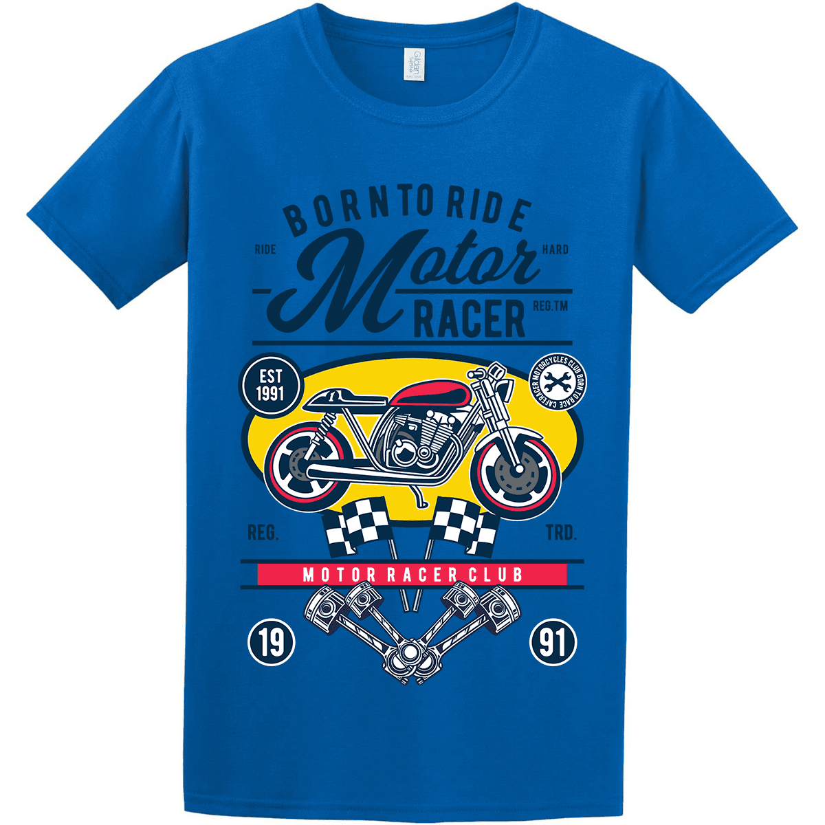 T-Shirt ενηλίκων Motoracer Born To Ride
