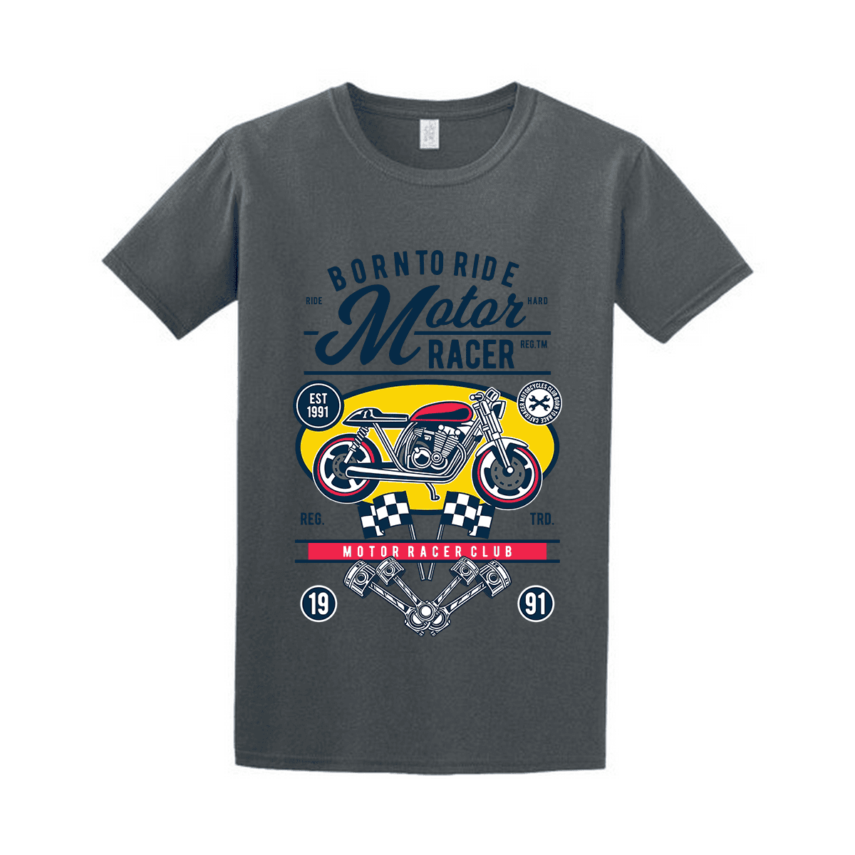 T-Shirt ενηλίκων Motoracer Born To Ride