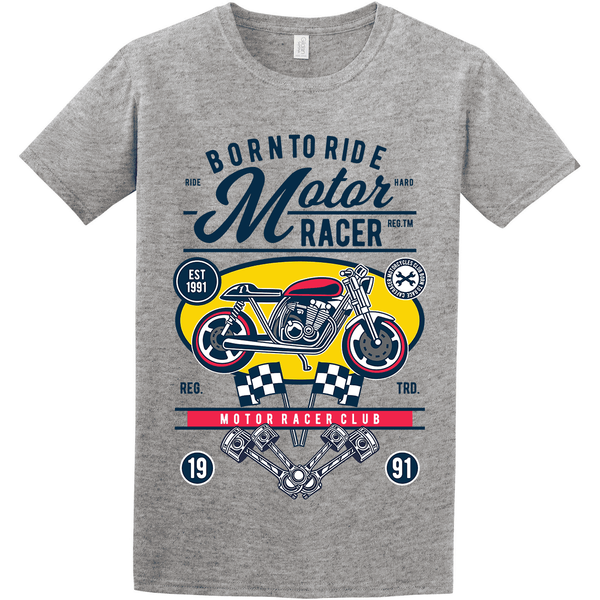 T-Shirt ενηλίκων Motoracer Born To Ride